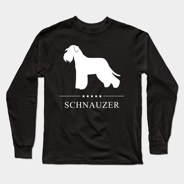 Schnauzer Dog White Silhouette Long Sleeve T-Shirt by millersye